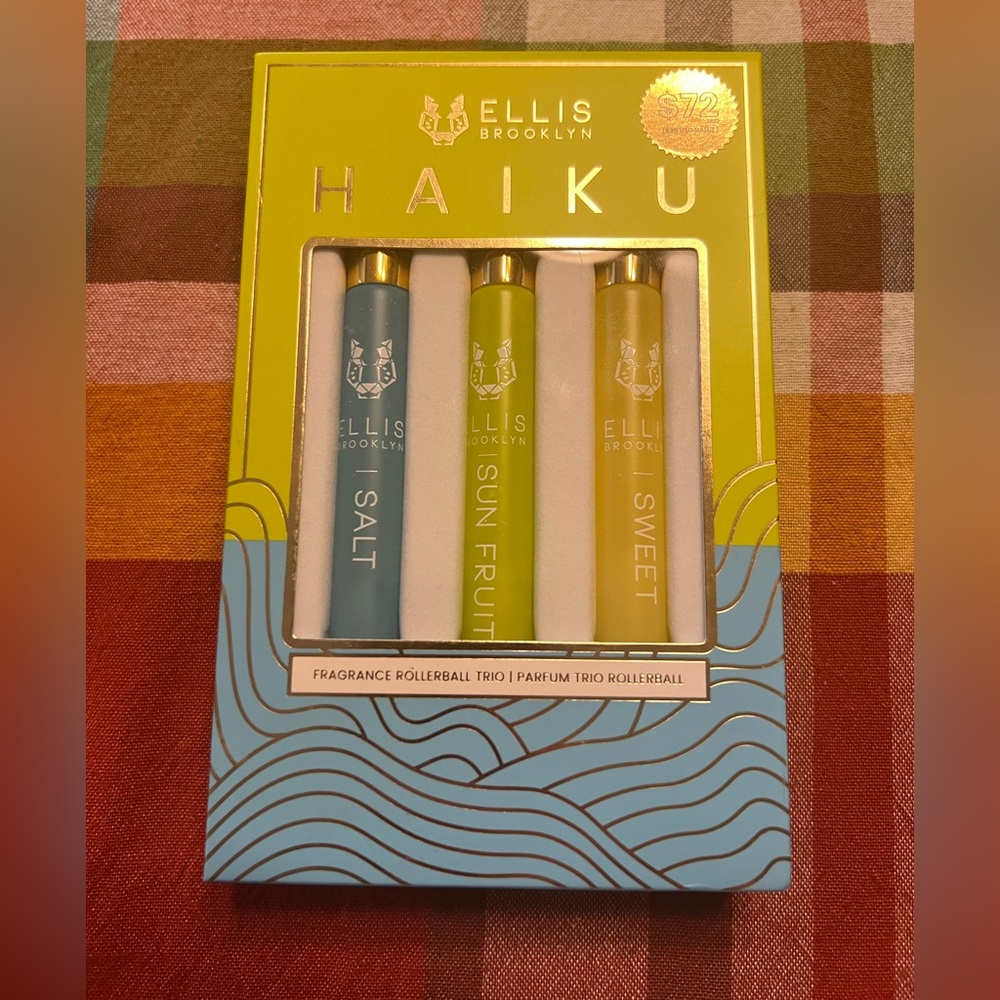 BNIB Ellis Brooklyn Haiku Fragrance Rollerball Trio (Salt, Sun Fruit, Sweet)